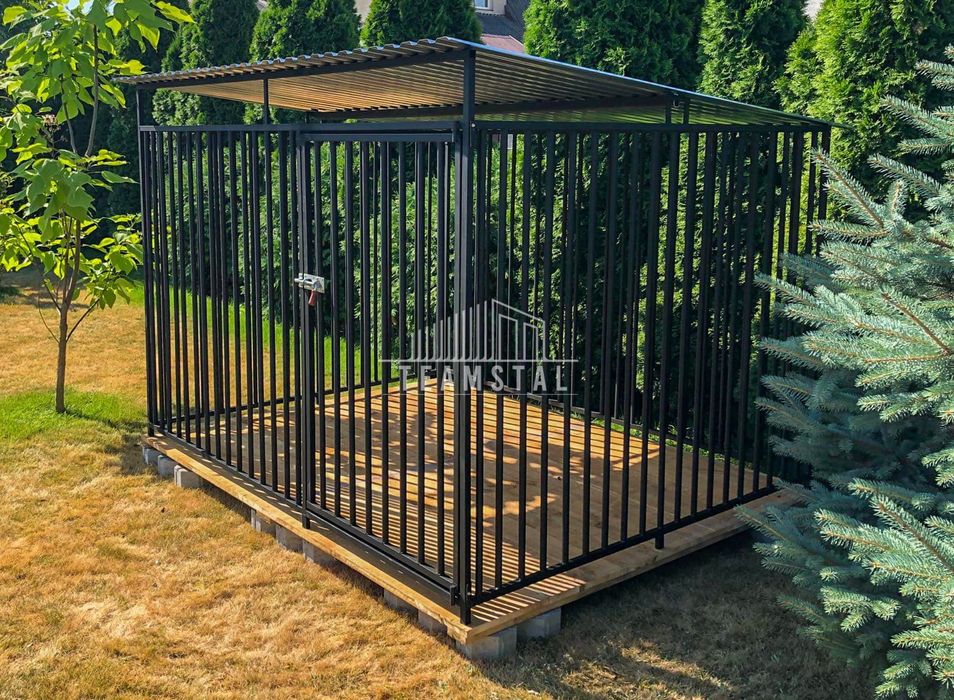 Kojec dla psów 2x2m - Drewniana podłoga TS676