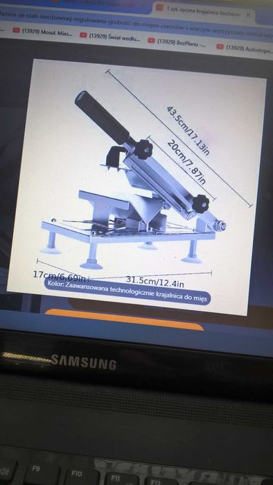 Krajalnica do wędlin z regulowaną grubością