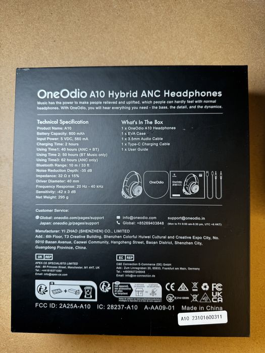 Навушники OneOdio A10 • Hybrid ANC