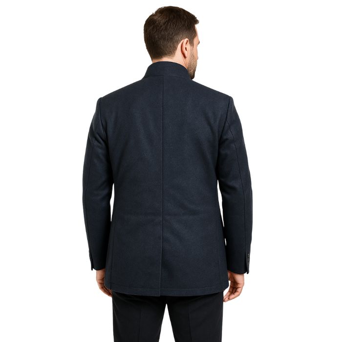 Męski płaszcz elegancki ciemny granat L