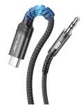 Kabel USB C na minijack 3.5mm 1m w oplocie JSAUX kolor szary