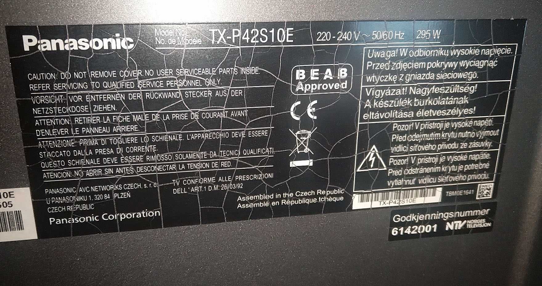 Telewizor - Panasonic TX-P42S10E - 42 cale plazma