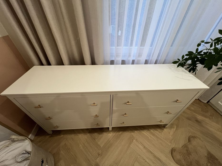 KOPPANG Komoda, 6 szuflad, biały, 172x83 cm