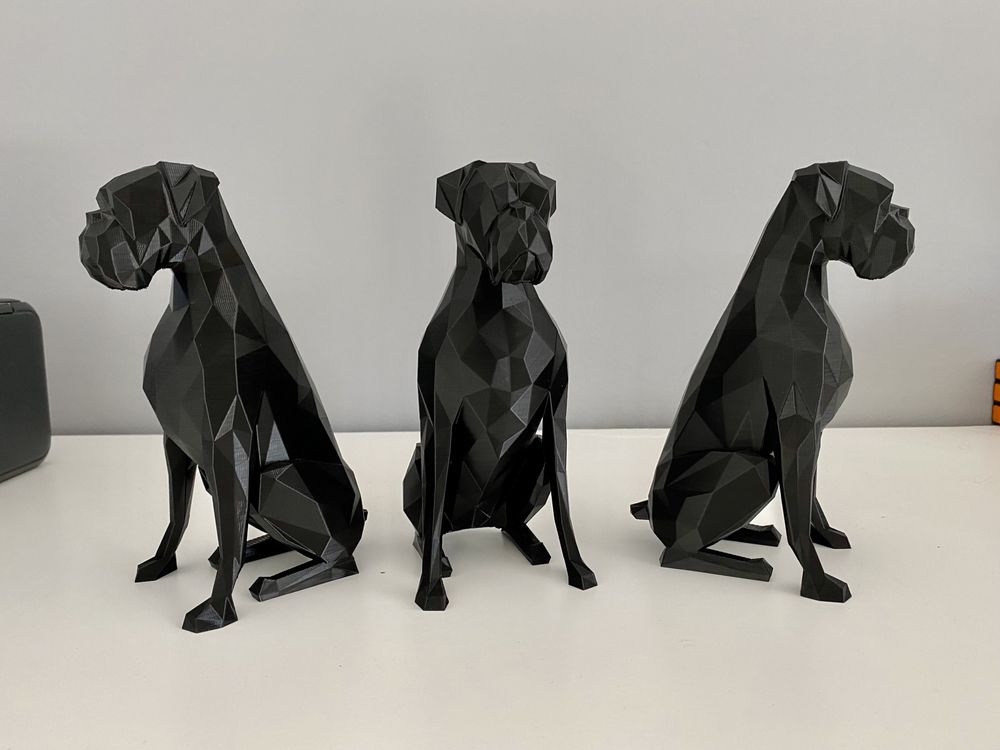 Figurka psa Bokser - PLA 18cm czarny