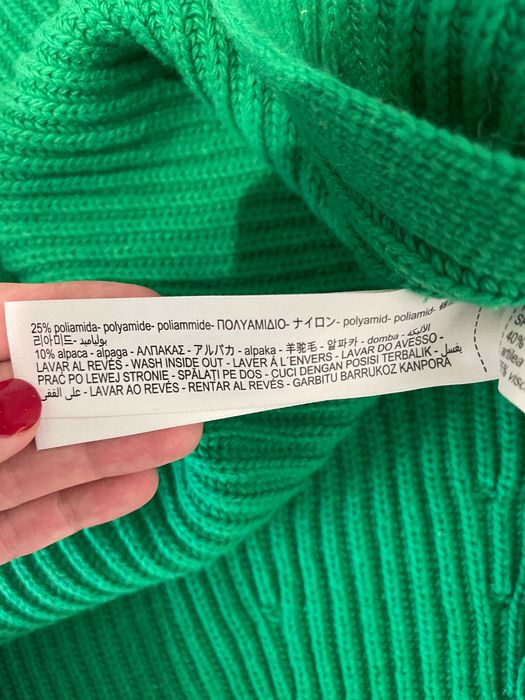 zielony wełniany sweter Massimo Dutti M-L