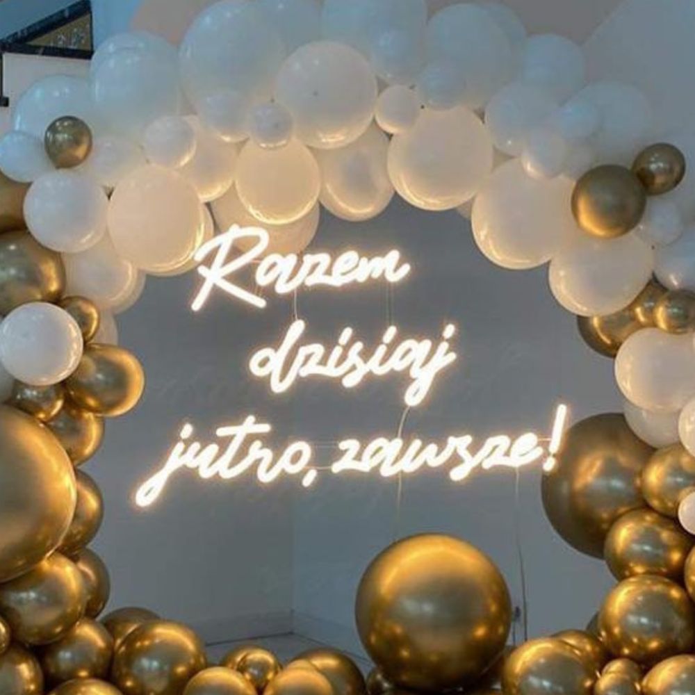 Napis led Przaja Ci po śląsku dekoracja na wesele  ledon neon