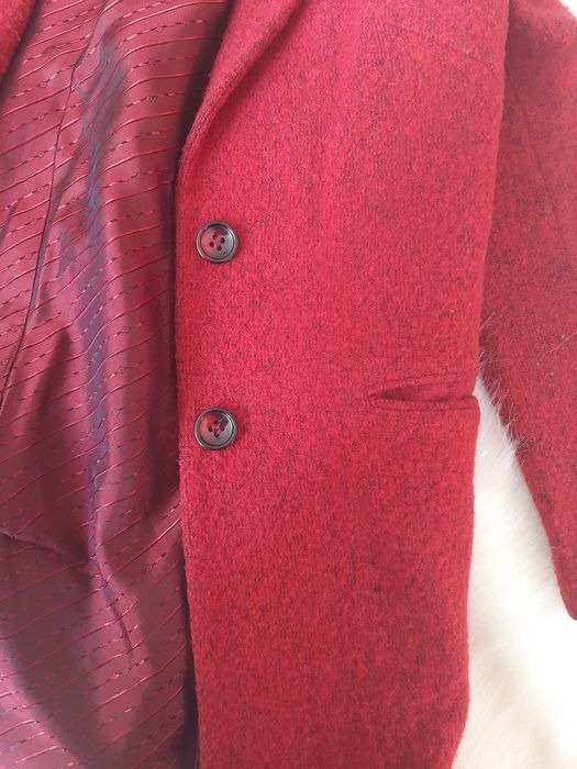 Фетрове червоне пальто