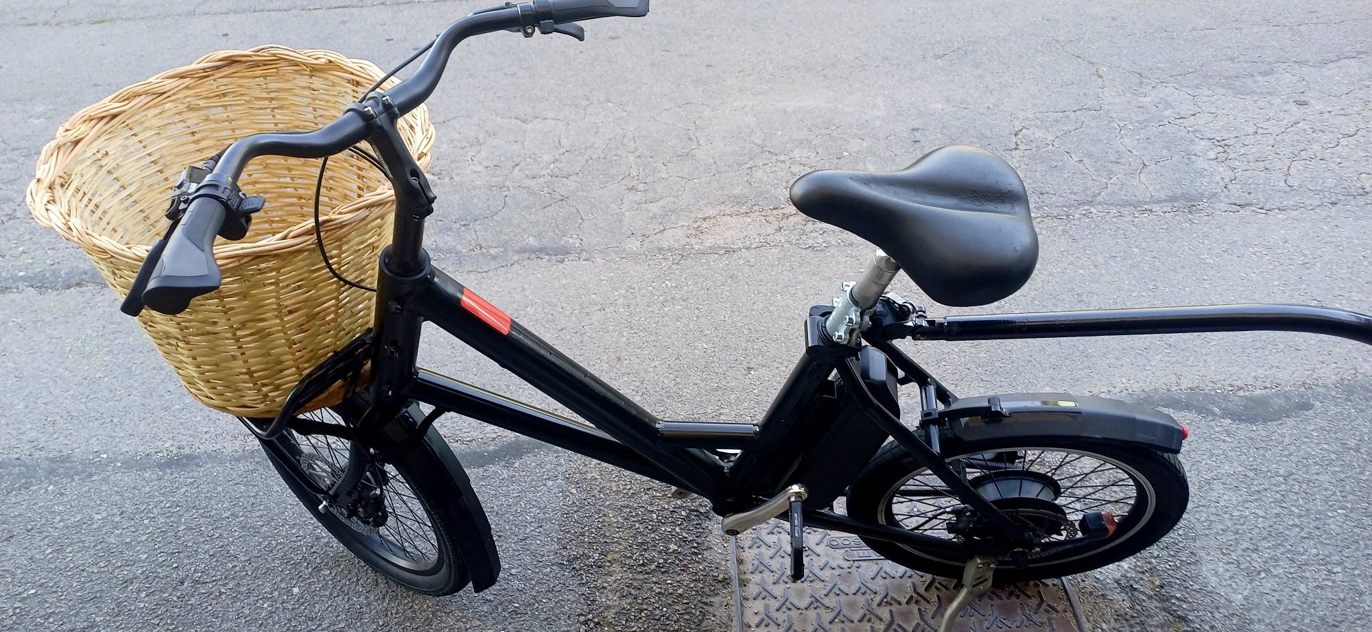 Bicicleta elétrica roda 20"com atrelado de criança