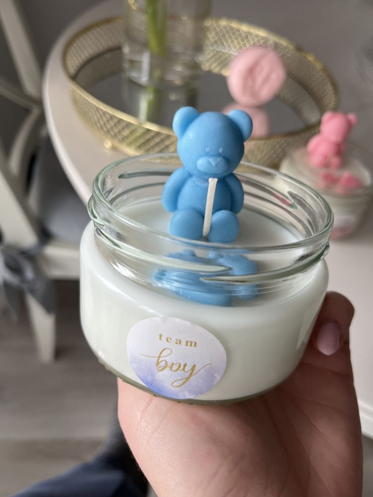 Świeczka sojowa babyshower prezent handmade ciąża