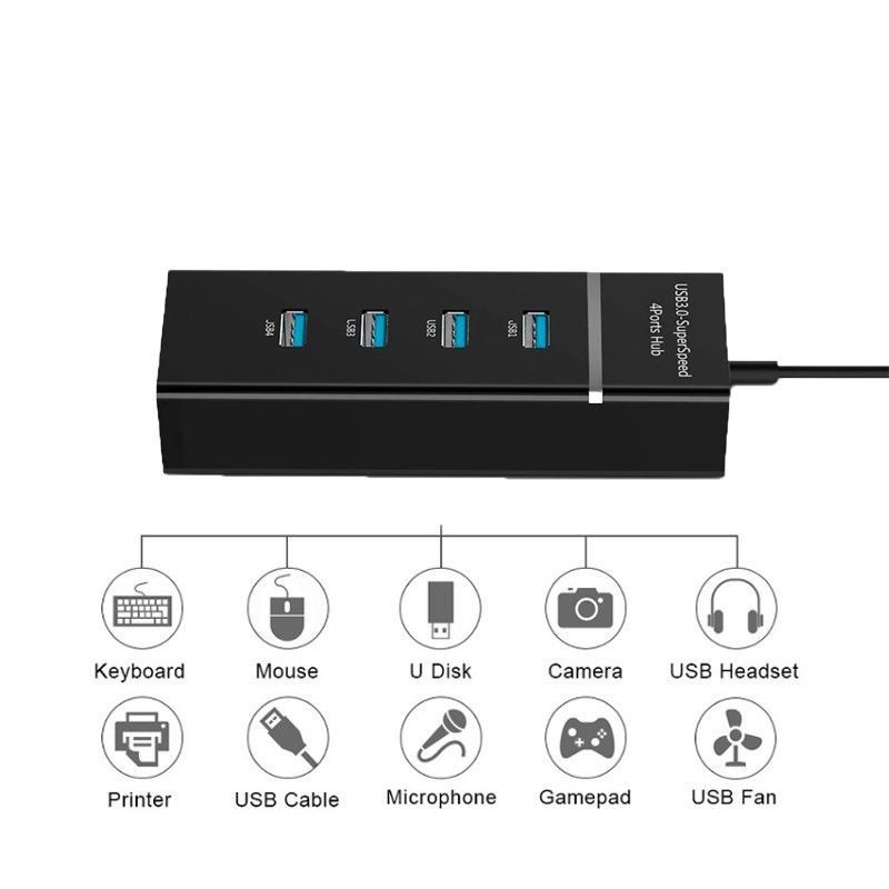 USB хаб 3.0 4in1 Длинный кабель 1.2м Hub адаптер концентратор