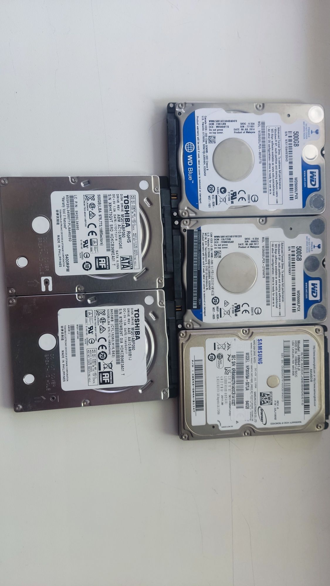 Жорсткі диски/HDD 2.5 500,650Gb, б/в, 5 шт.(всі за 1400грн)