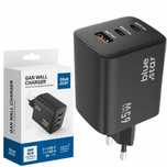 Ładowarka GAN firmy BLUE STAR 65W 2x USB C 1x USB A Quick charge 4.0