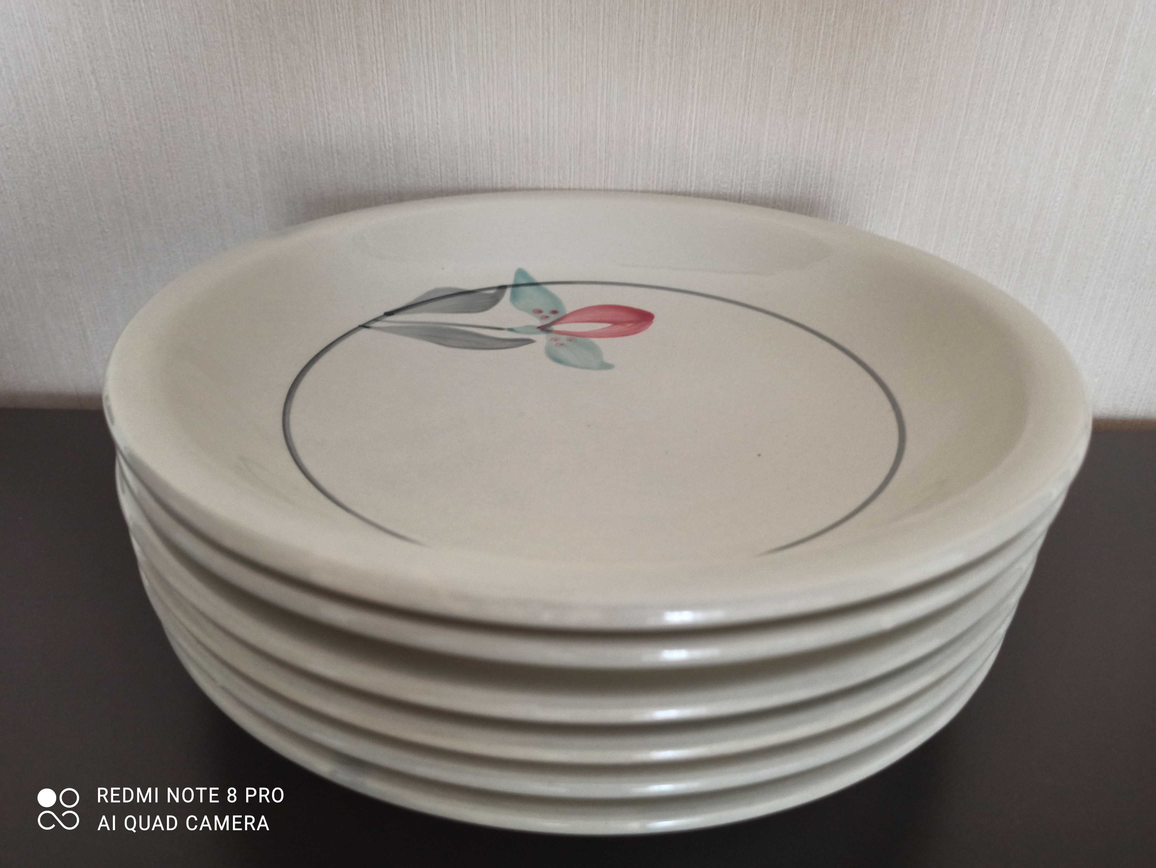 Talerze głębokie, ręcznie malowane, porcelit DDR