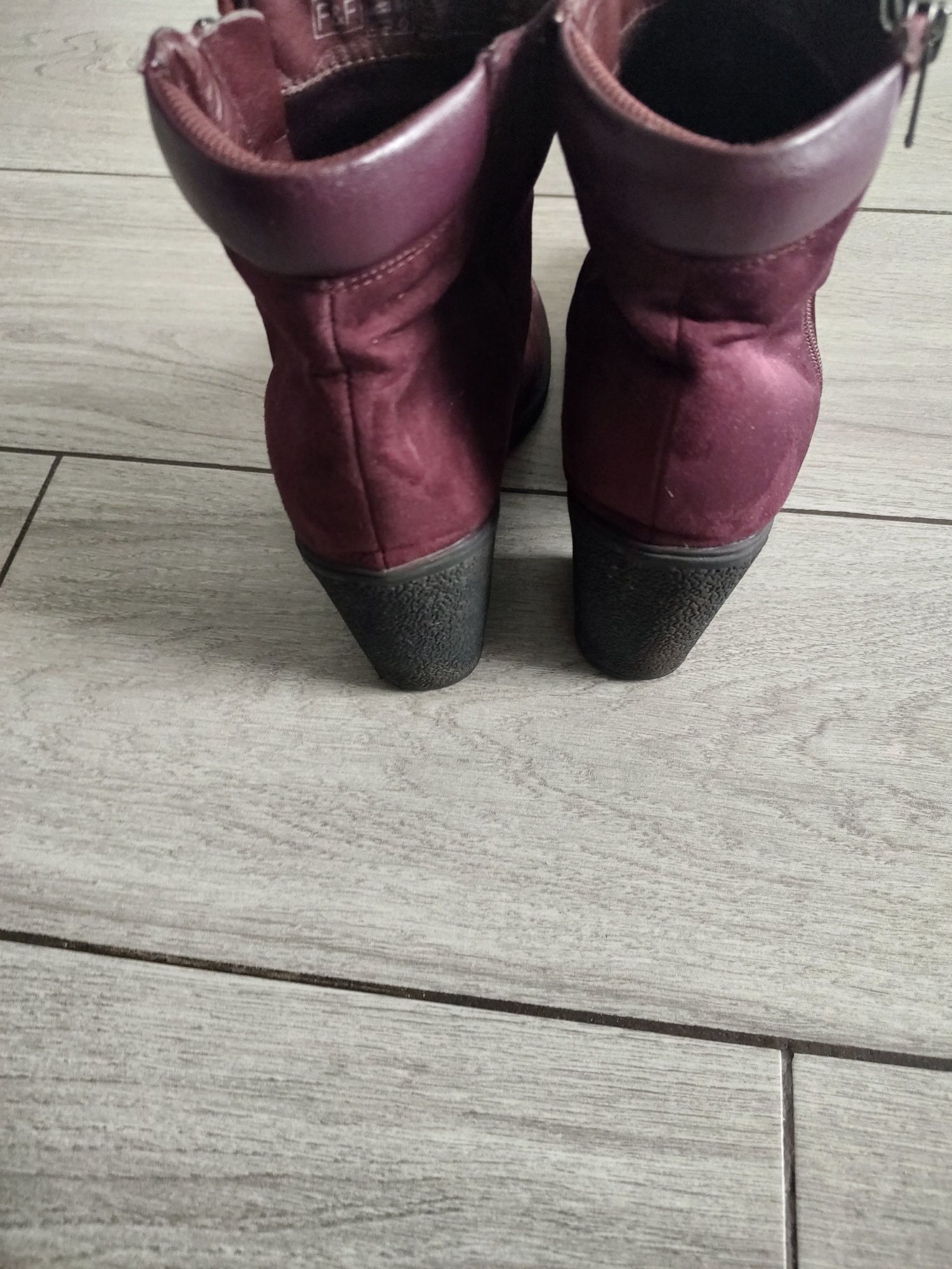 Botki bordowe f&f