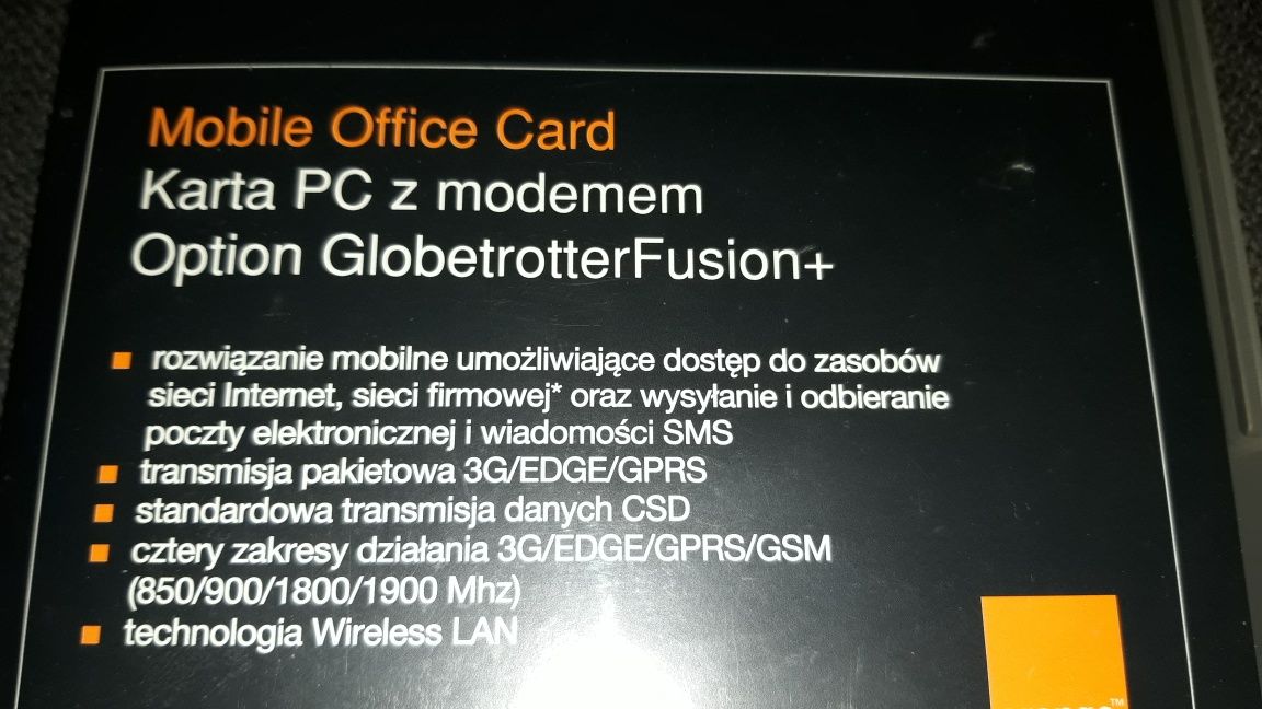 Modem PCMCIA Option Globetrotter Fusion + - karta PC z modemem