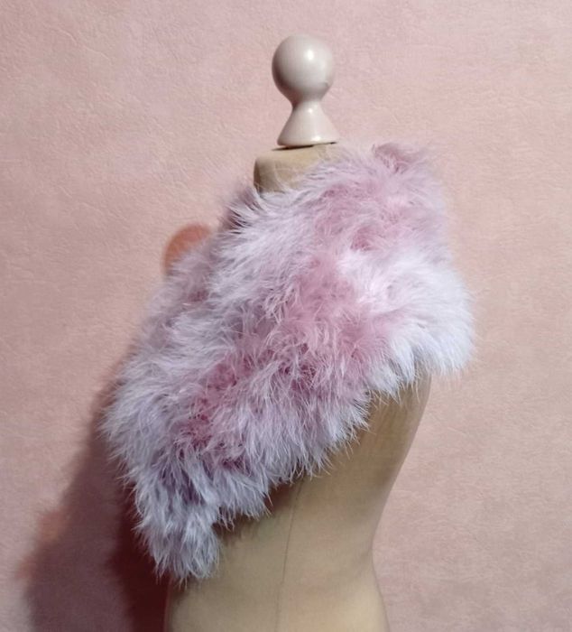 Нежная розовая накидка из лебяжьего пуха,  Promod (Франция).