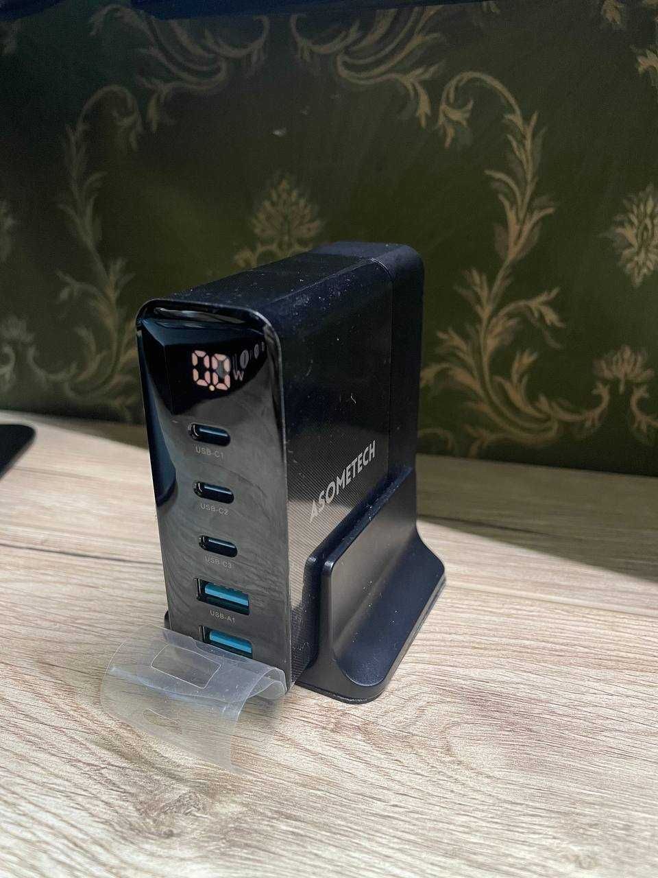 Зарядний пристрій Asometech 140W/240W GaN 140Вт зарядка блок питания