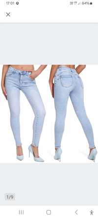 NOWE 29 38/M Msara spodnie jeansy dzinsy skinny rurki push up błękitne