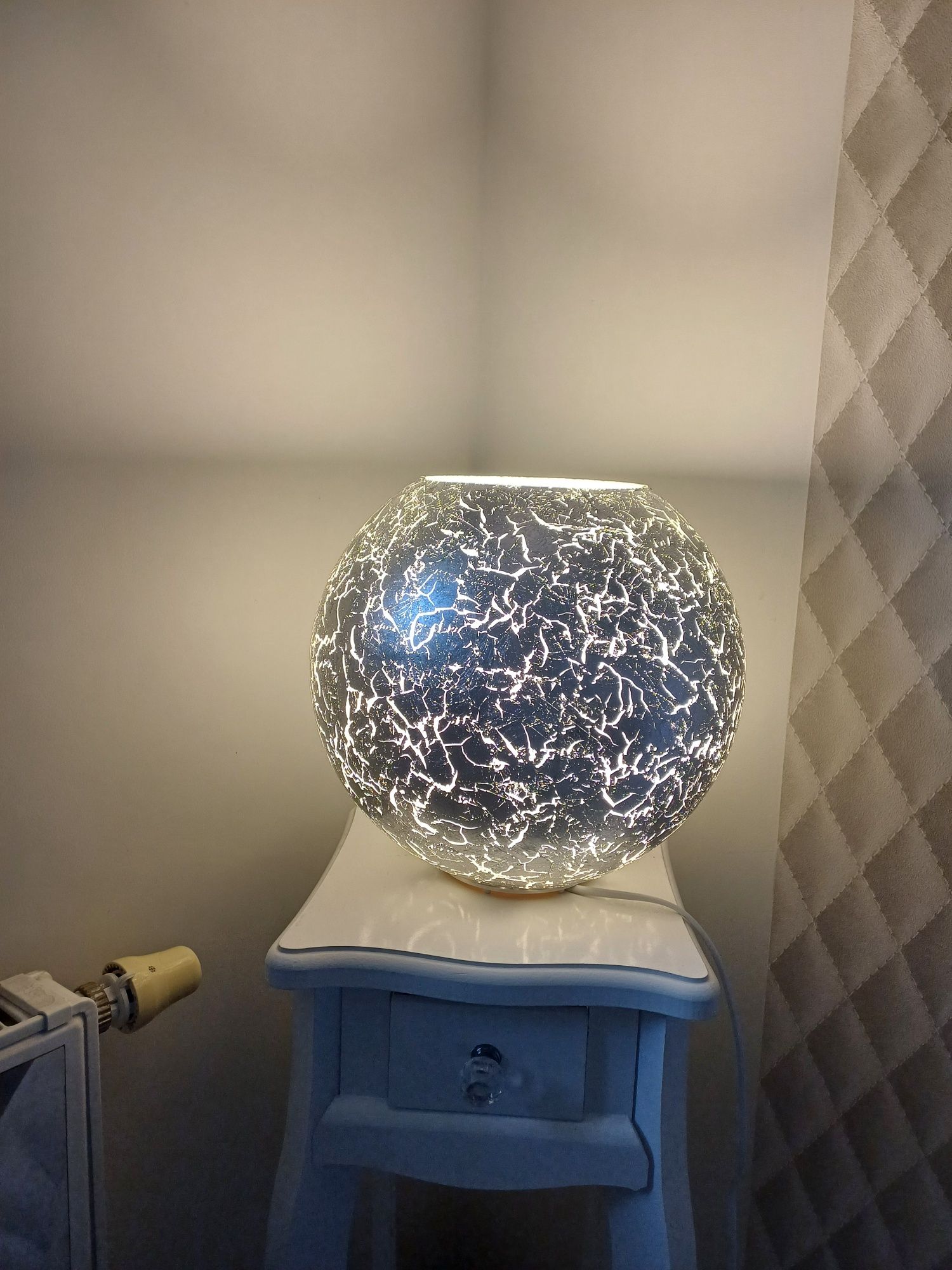 2 Lampki nocne duze srebrne kule