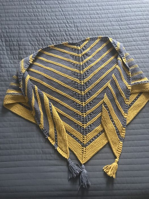 Chusta trójkątna bawełniana, ręcznie robiona