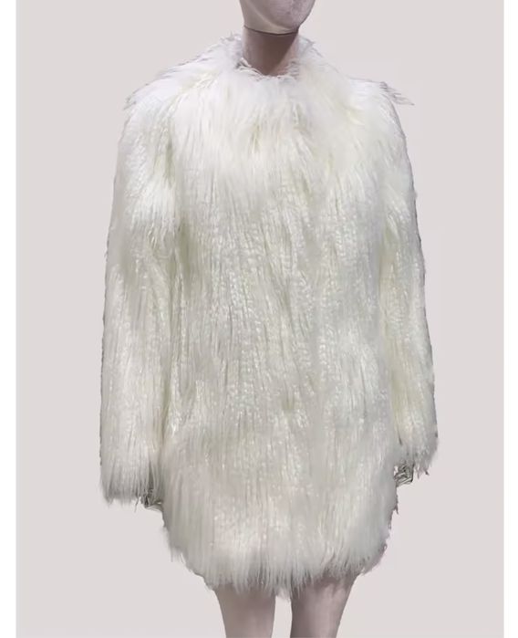 Kontantto kurtka futro biala lama xs-2xl nowosc