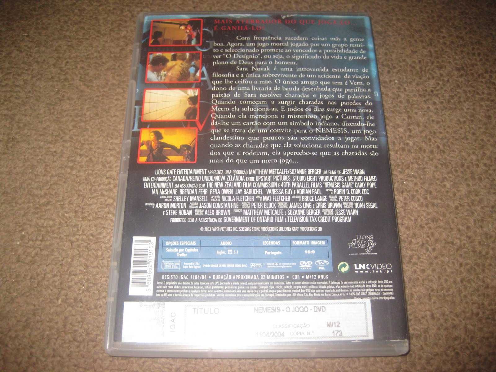 DVD "Nemesis- O Jogo" com Adrian Paul