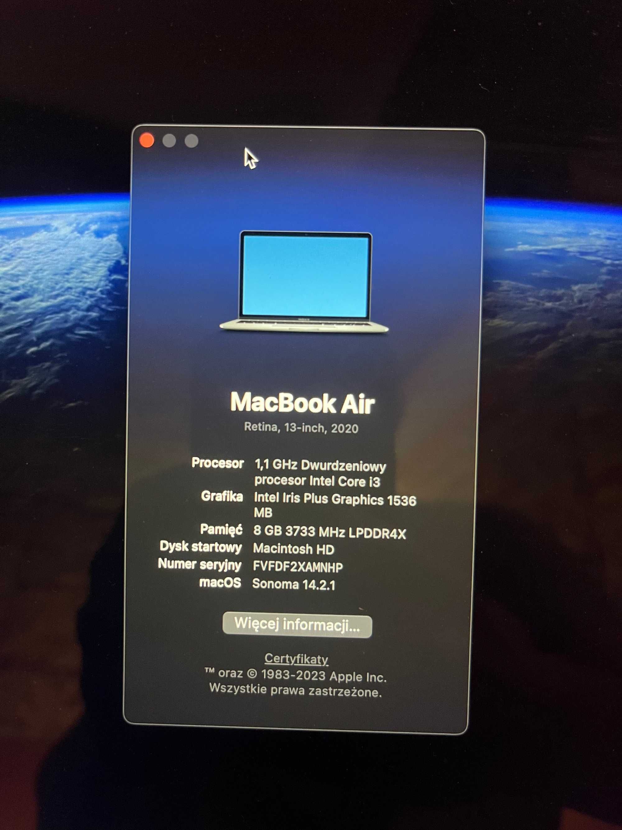 MacBook Air i3 2020, 13"