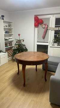 Przedwojenny, drewniany rozkładany stół do renowacji 110 cm