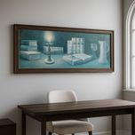 Quadro decorativo clássico com moldura – tema livros e velas