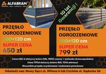 Przęsło ogrodzeniowe segment dł. 2m wys 1,2m kompletne ocynk i RAL 2mb