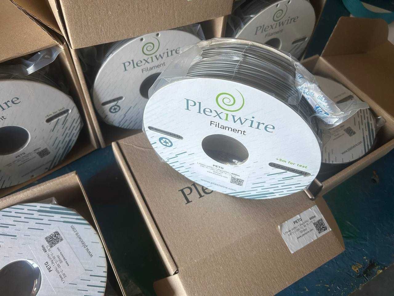АКЦІЯ! філамент Plexiwire пластик PETG SILVER 100/200/300/400m 1.2kg