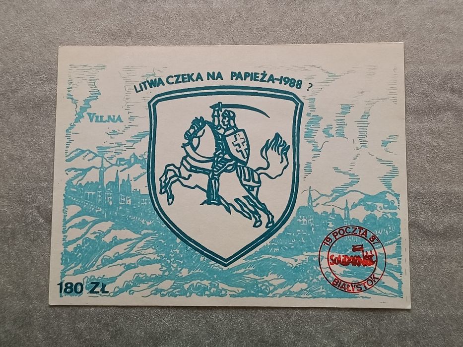 Litwa czeka na Papieża 1988 Poczta Solidarności