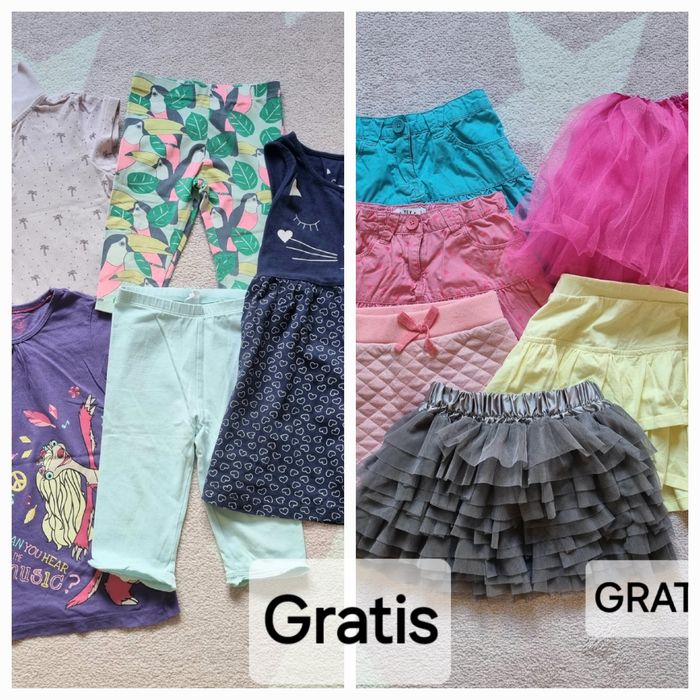 Paka ubrań dla dziewczynki rozm.104, Tom Tailor, Adidas, H&M 33 szt.