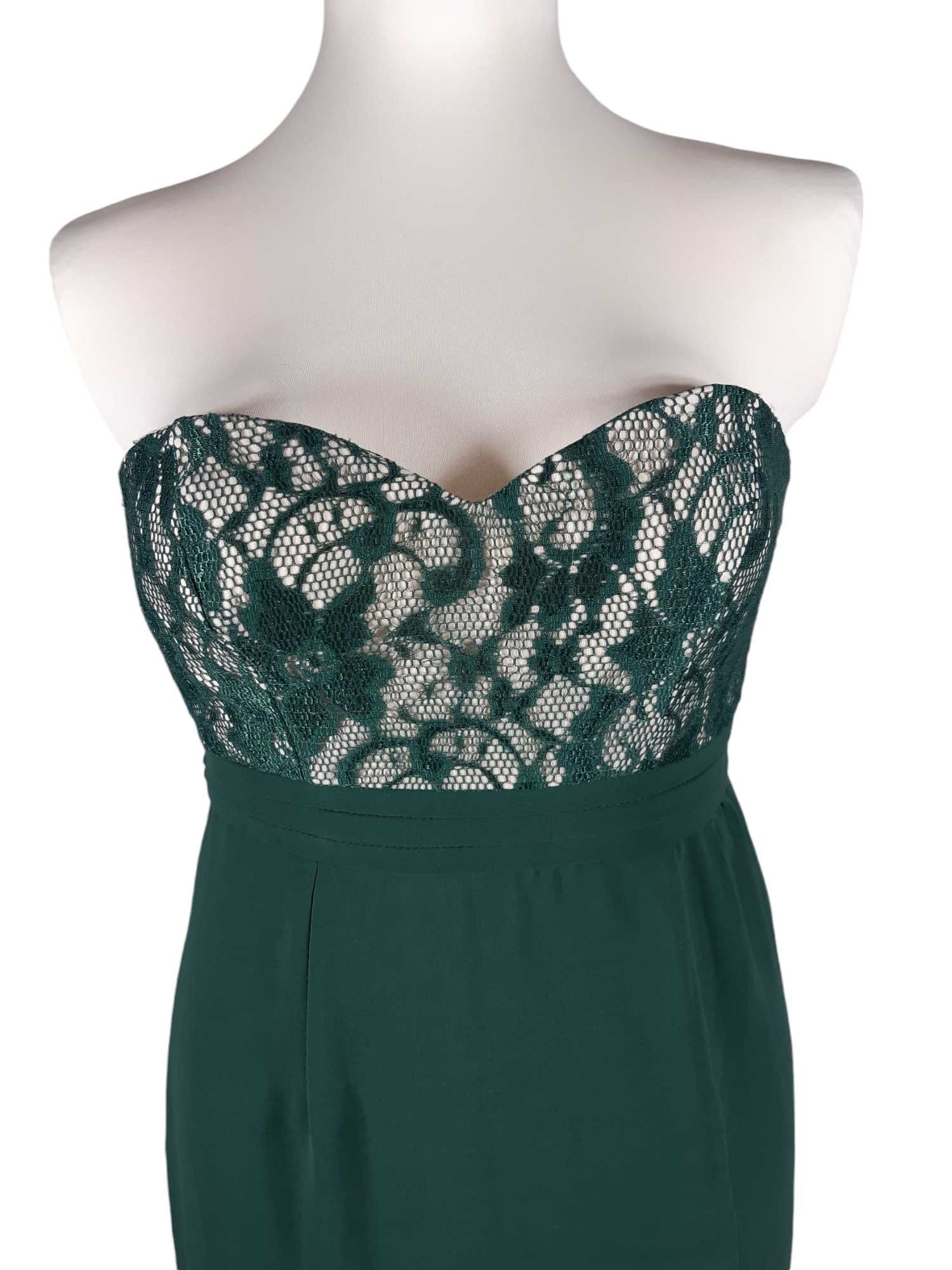 Nowa elegancka zielona wieczorowa długa sukienka Elise Ryan 38,M/40,L