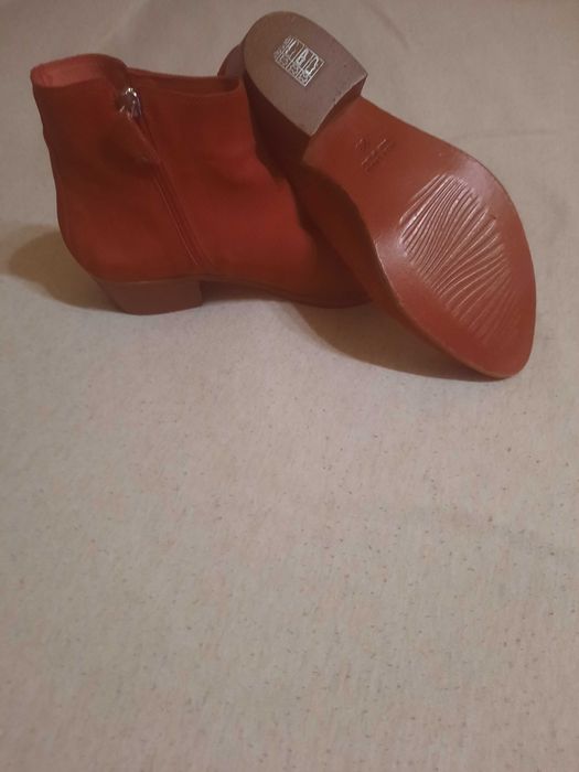 Botki skórzane zamszowe