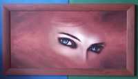 Niezwykły OBRAZ: "Tajemnica lazurowych oczu"  rama 111x60 cm