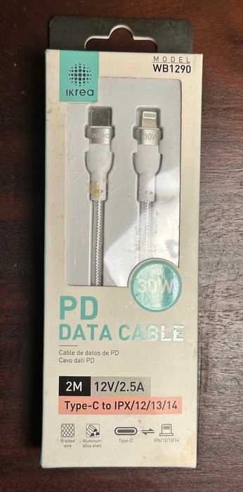 CABO USB-C LIGHTNING PARA IPHONE NOVO NA EMBALAGEM 2 METROS