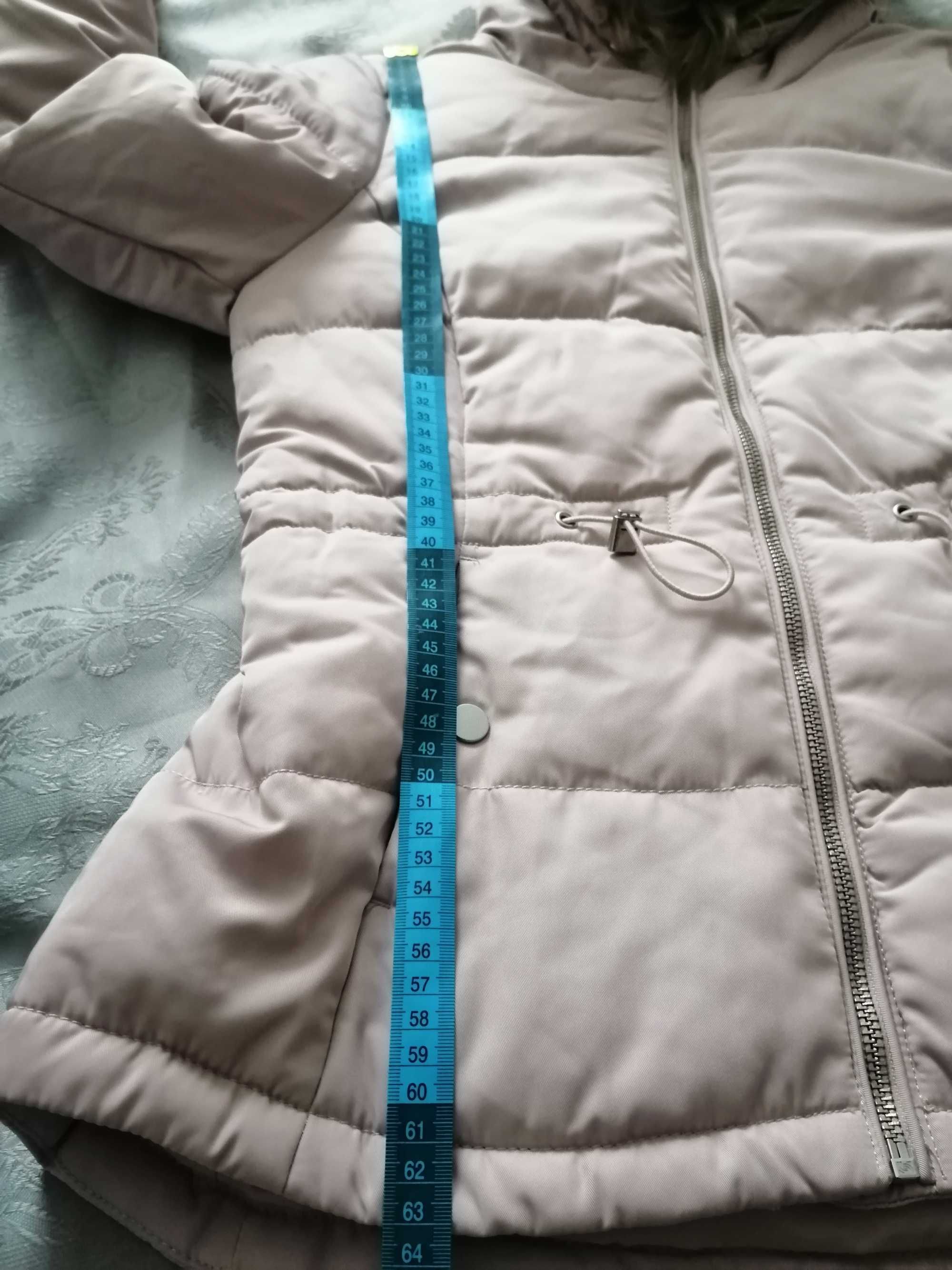 NOWA Kurtka H&M 34 XS 36 S pudrowy róż damska zimowa