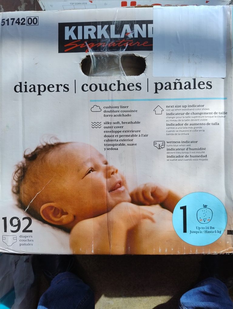 Підгузники Pampers Kirkland 1, 192 шт. США.