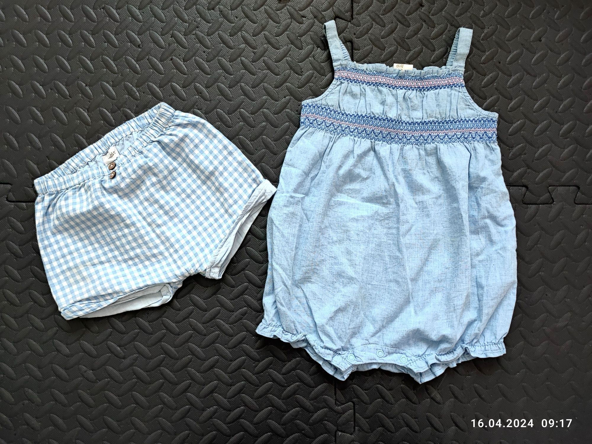 Letnie ubranka: kombinezon na ramiączkach H&M, spodenki Newbie