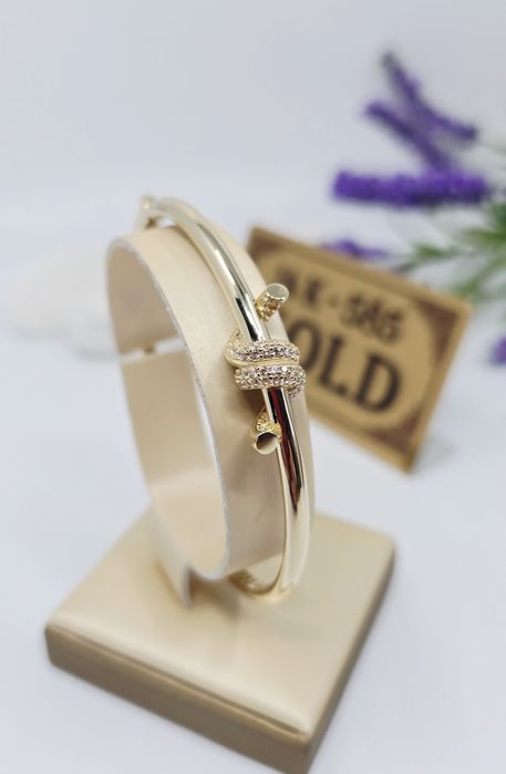 Złota bransoletka sztywna próba 585 14k