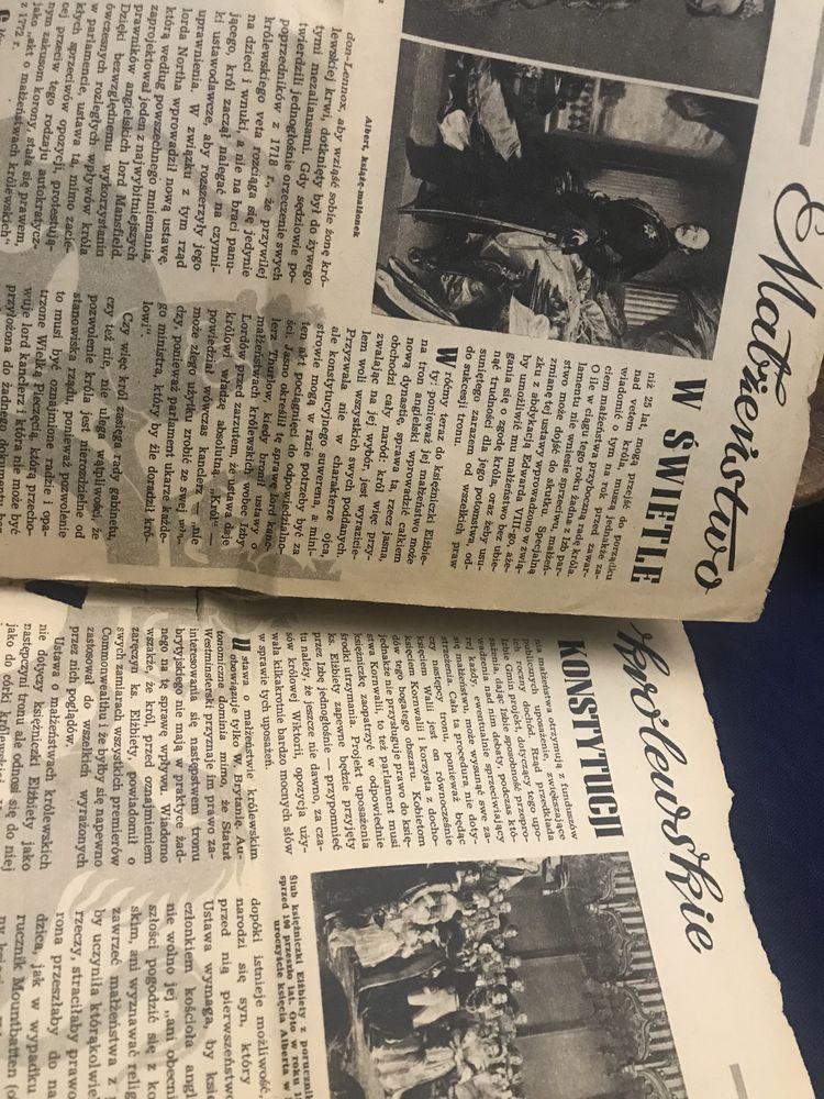 Pamiątkowe wydanie gazety z okazji ślubu królowej Elzbiety