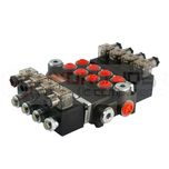 Rozdzielacz hydrauliczny 4 sekcyjny 40L/min sterowany elektrycznie 12V