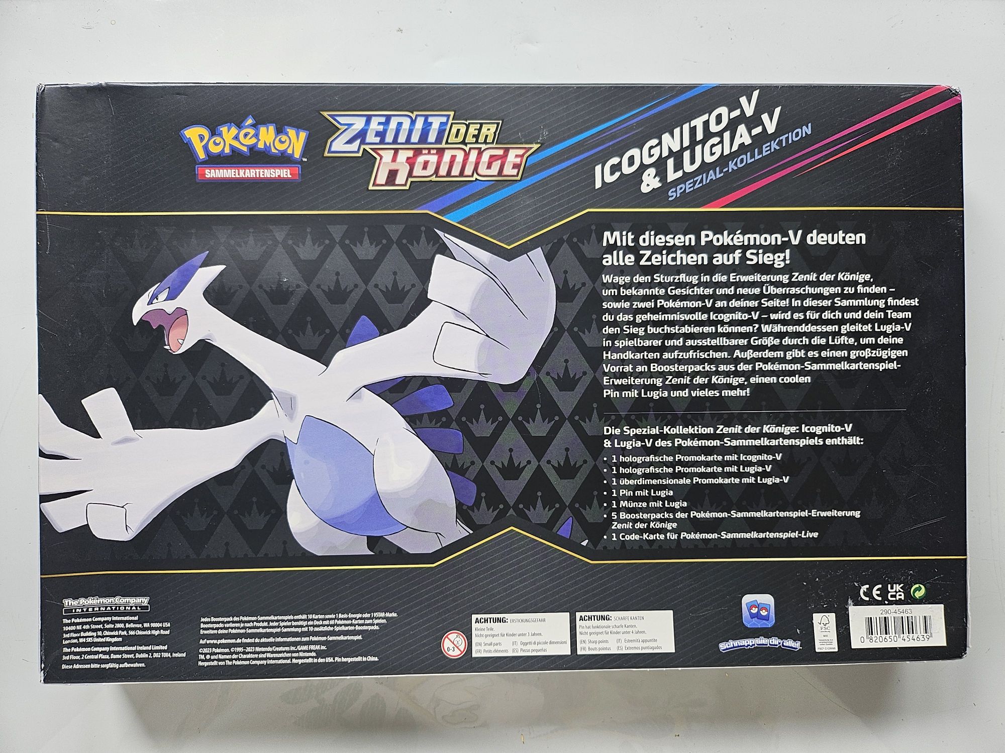 Pokémon TCG Zenith der Konige Incognito V i Lugia V Kolekcja Specjalna