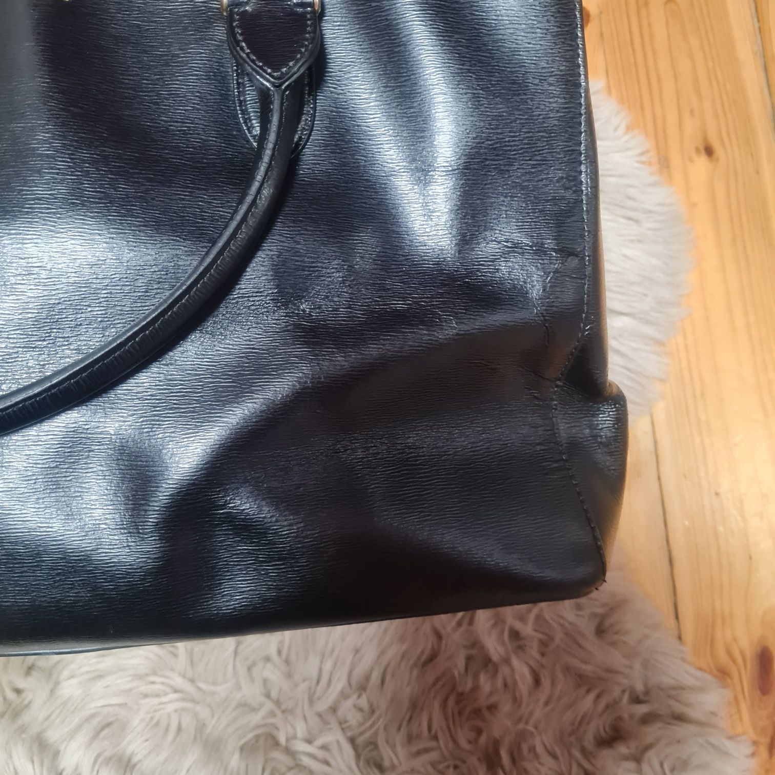 Ralph Lauren RLL duża torba torebka czarna saffiano 38x25x18