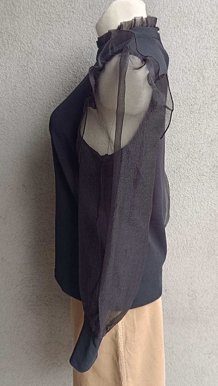 Vero Moda bluzka damska czarna M L biust 48x2 romantic victorian style