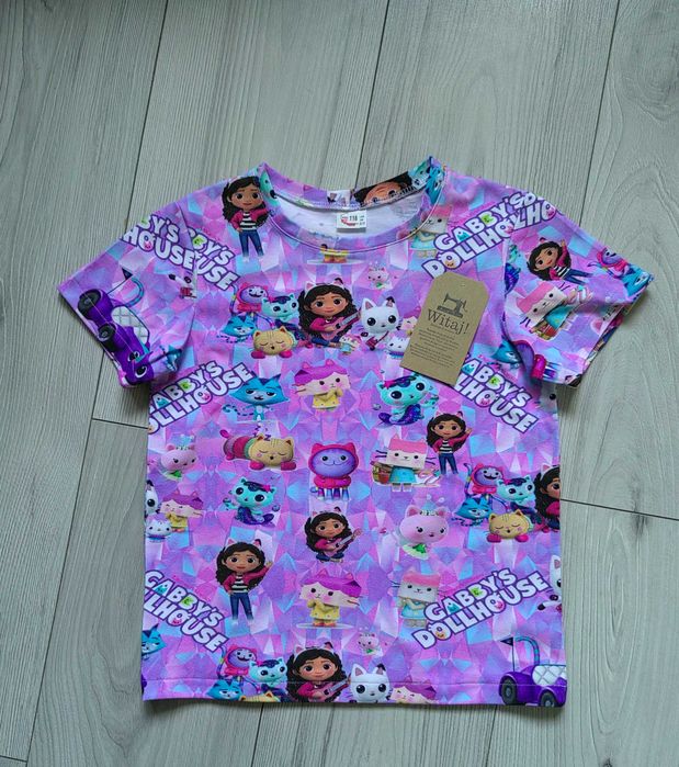 Tshirt bluzka z krótkim rękawem koszulka Koci domek Gabi r 116