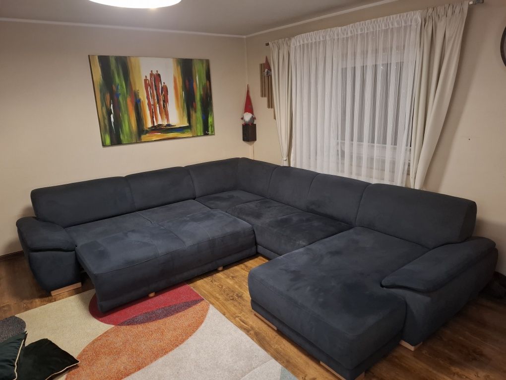 Narożnik xxl ciemny szary