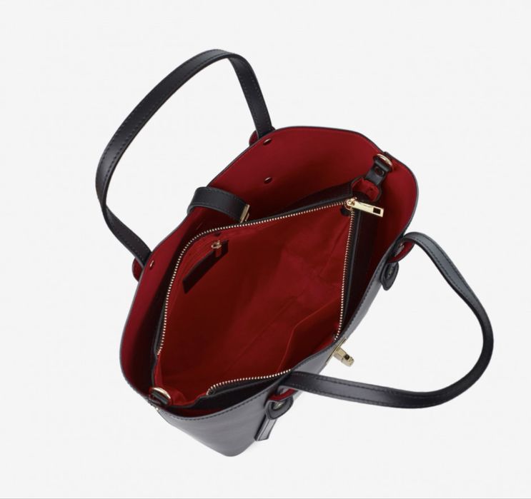 Сумка шопер пудра шкіряна сумка червона бежева чорна Кожаная сумка