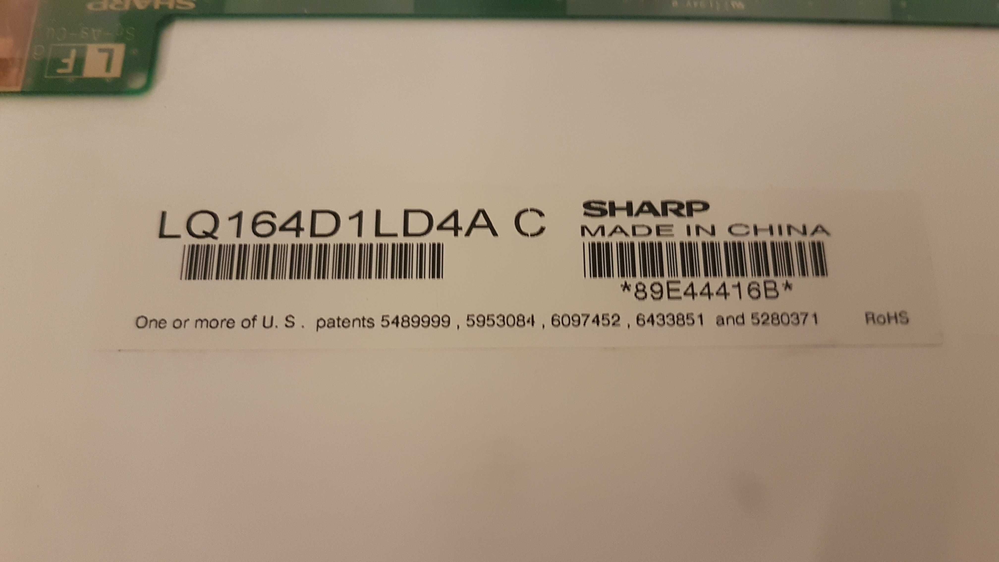 Matryca Ekran LCM, 16.4 cala, 1600×900 Sony Vaio,Sharp LQ164D1LD4A C